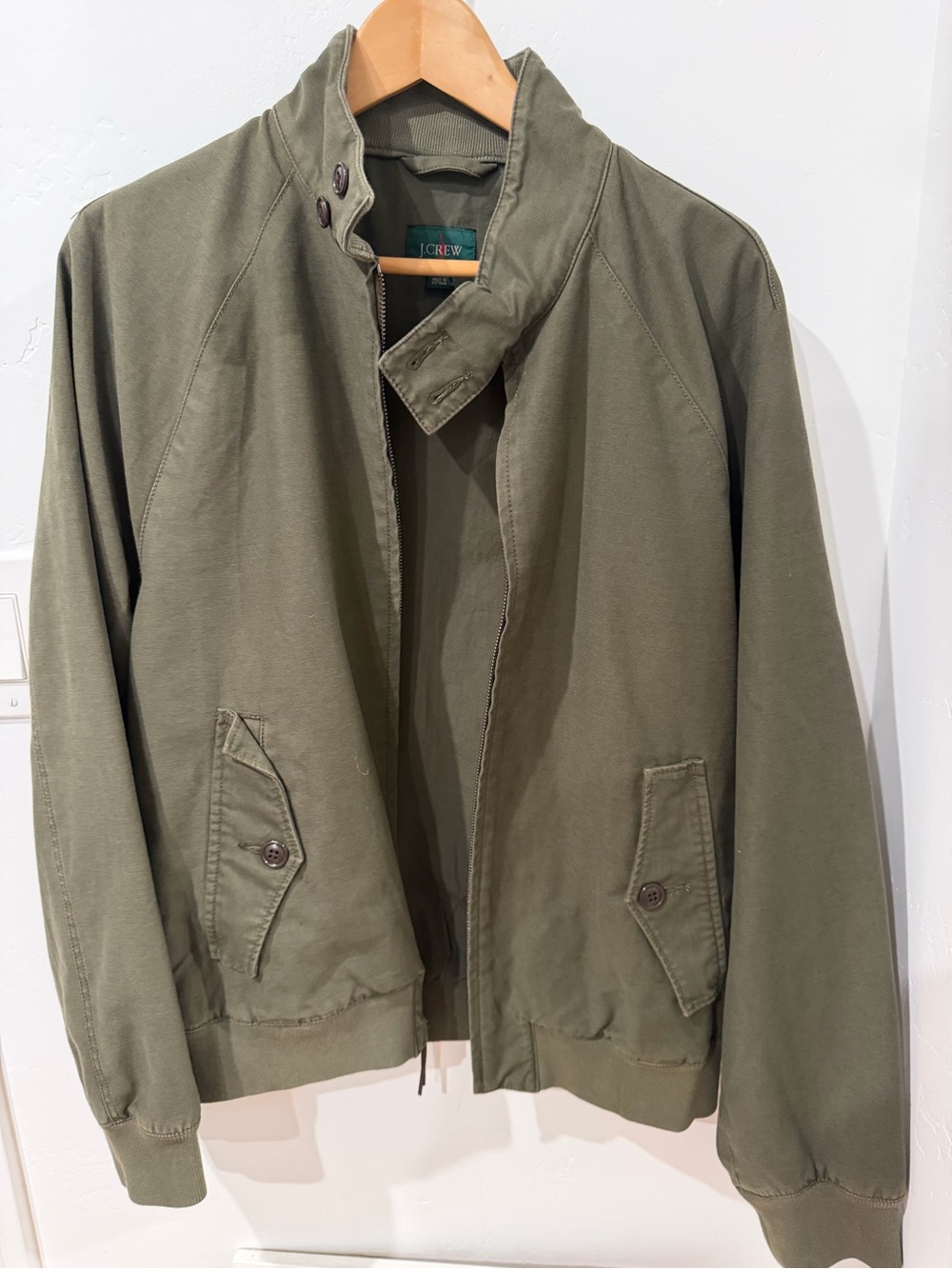 J.Crew Garment-Dyed Harrington Jacket Dark Olive Men’s M CK984